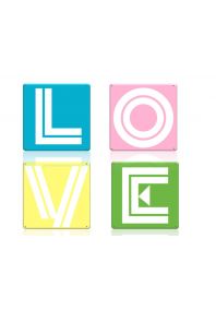 Набор жестяных табличек LOVE
