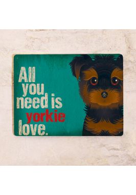 Жестяная табличка Yorkie love